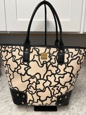 Tous Black and Cream Pattern Tote